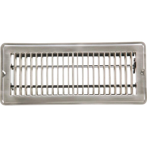 Home Impressions 4 In. x 10 In. Satin Nickel Steel Floor Register 1FL0410SN-NH - main